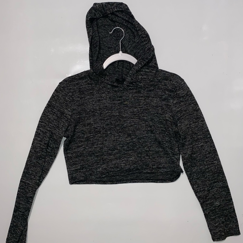 Forever 21 Grey Cropped Hoodie
